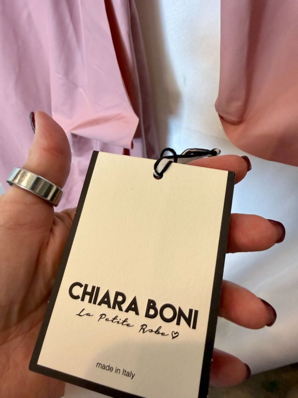 Chiara Boni La Petite Robe Rosebud Pink Surplice Midi Dress NWT Size M - Picture 8 of 10